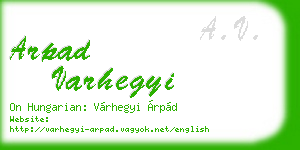 arpad varhegyi business card
